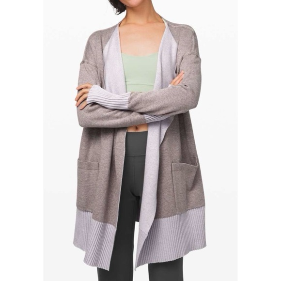 Lululemon Still Lotus Wrap Reversible Cardigan Lilac - Picture 1 of 13